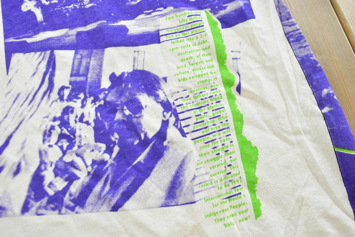 Vintage 1992 Midnight Oil Scream in Blue All Over Print Surf Concert T-Shirt Men's L from propervintagecanada