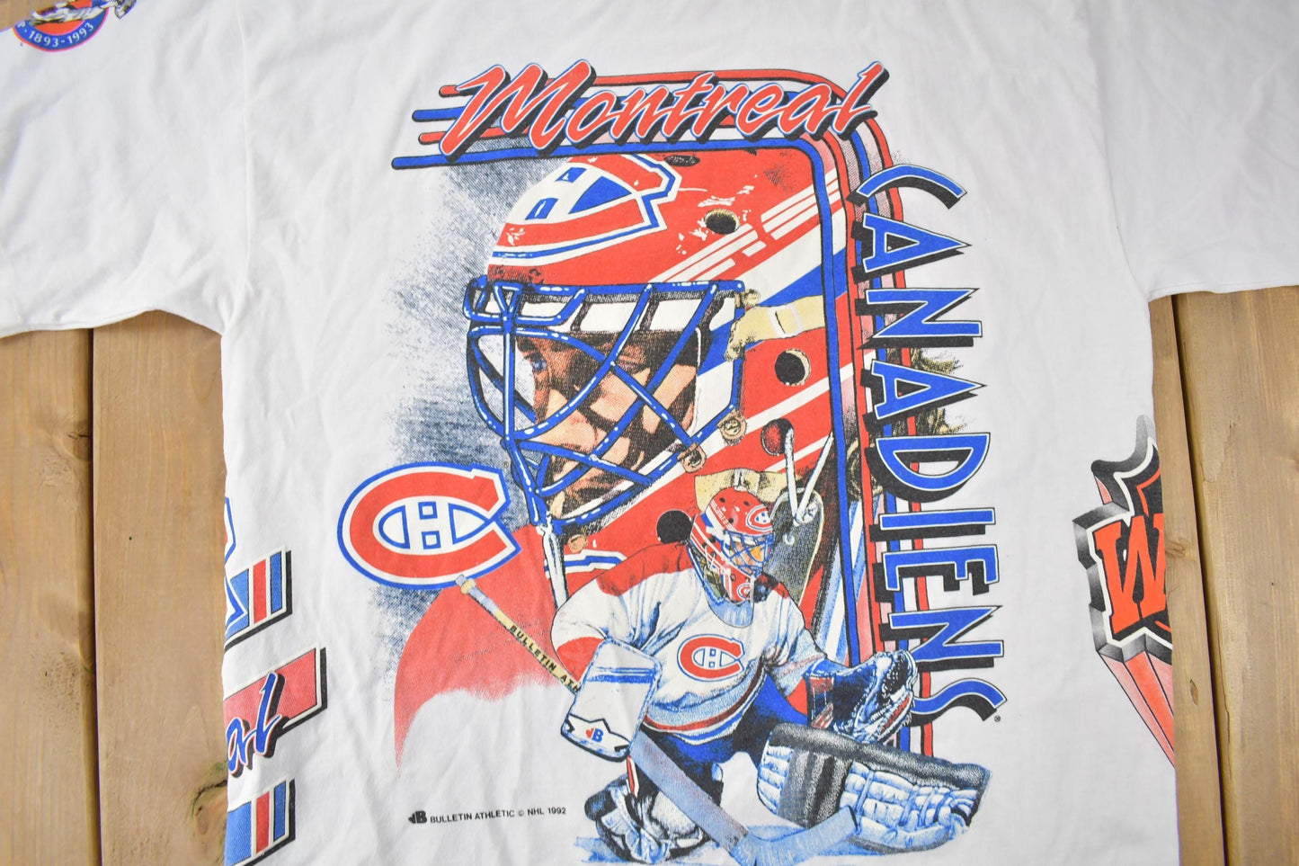 Vintage 1992 Montreal Canadiens NHL All Over Print Graphic T-Shirt Men's 3XL from propervintagecanada