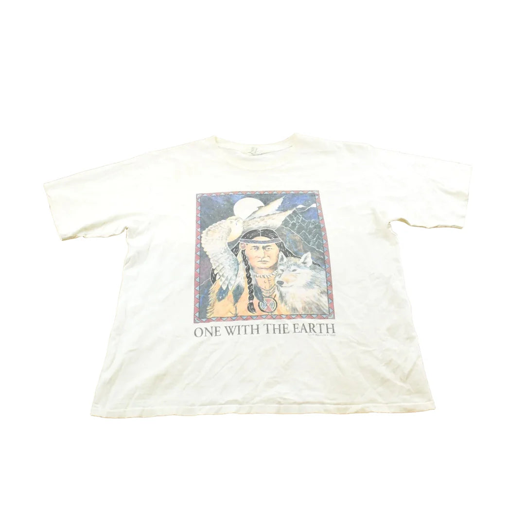 Vintage 1992 Native American Wolf Graphic T-Shirt Mens XL from propervintagecanada