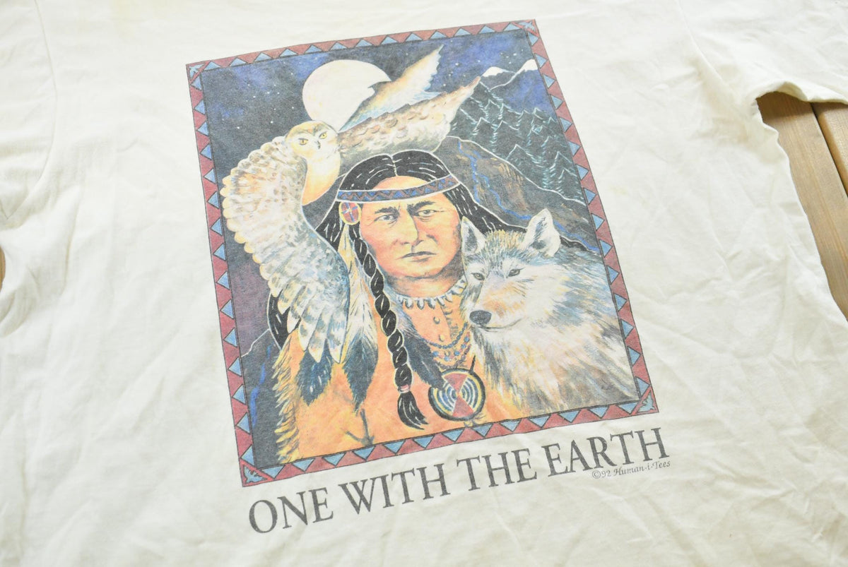 Vintage 1992 Native American Wolf Graphic T-Shirt Mens XL from propervintagecanada