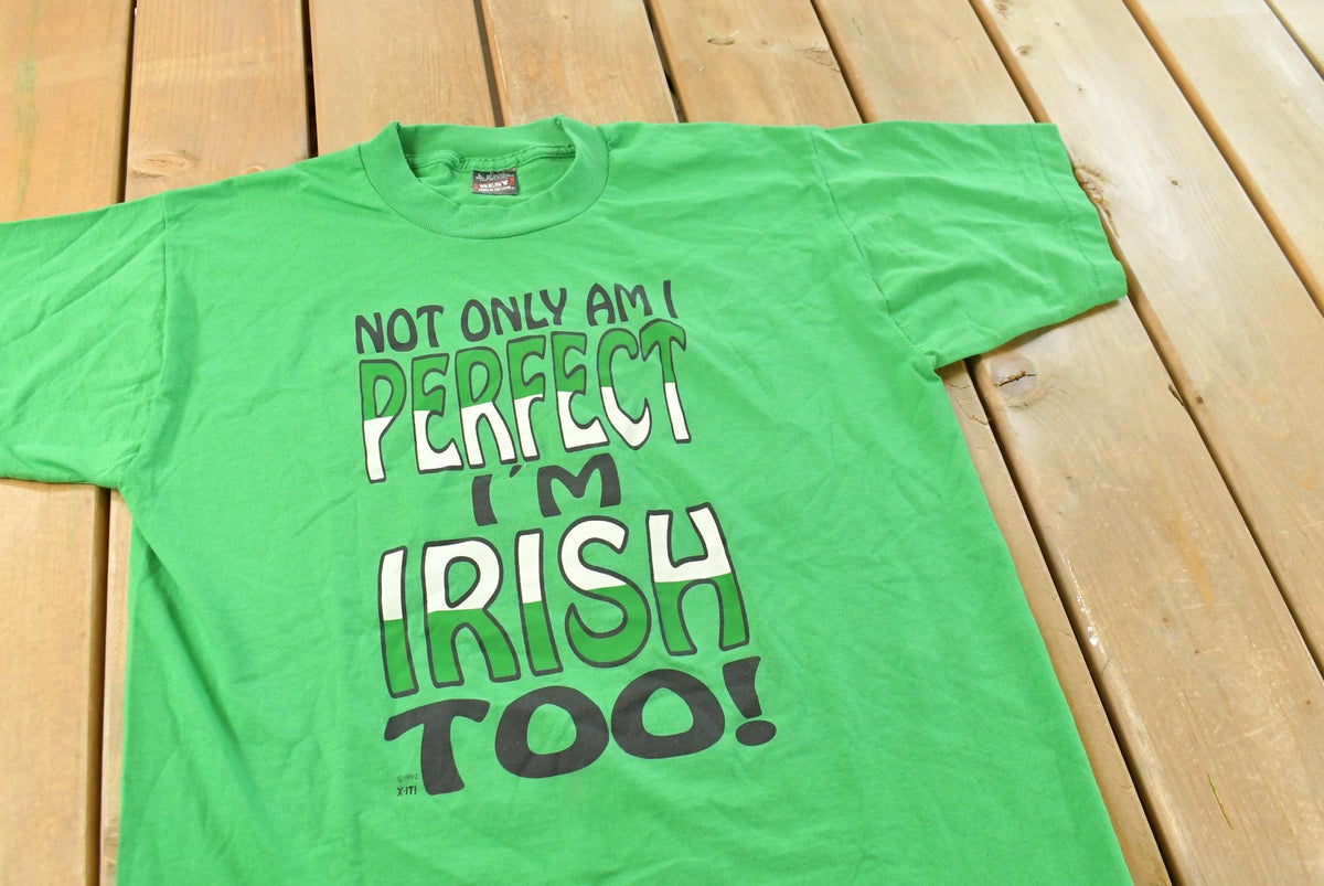 Vintage 1992 Perfect Irish St Pattys Day Souvenir T Shirt Men's L from propervintagecanada