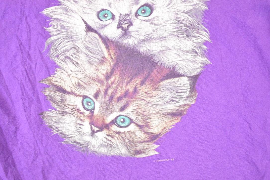 Vintage 1992 Persian Cat Habitat Souvenir Animal T-Shirt Women's L from propervintagecanada