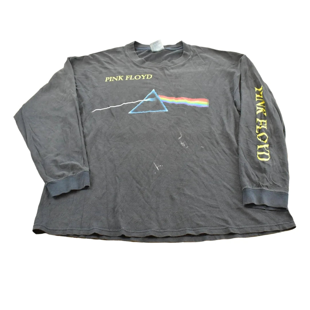 Vintage 1992 Pink Floyd Dark Side of the Moon Band Graphic Long Sleeve T-Shirt Mens XL from propervintagecanada