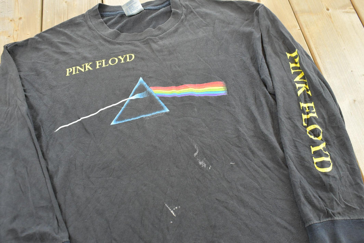 Vintage 1992 Pink Floyd Dark Side of the Moon Band Graphic Long Sleeve T-Shirt Mens XL from propervintagecanada
