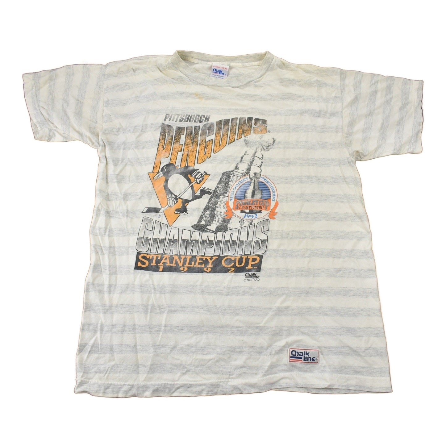 Vintage 1992 Pittsburgh Penguins NHL Stanley Cup T-Shirt / Chalkline / 90s Streetwear / Sportswear / Distressed from propervintagecanada