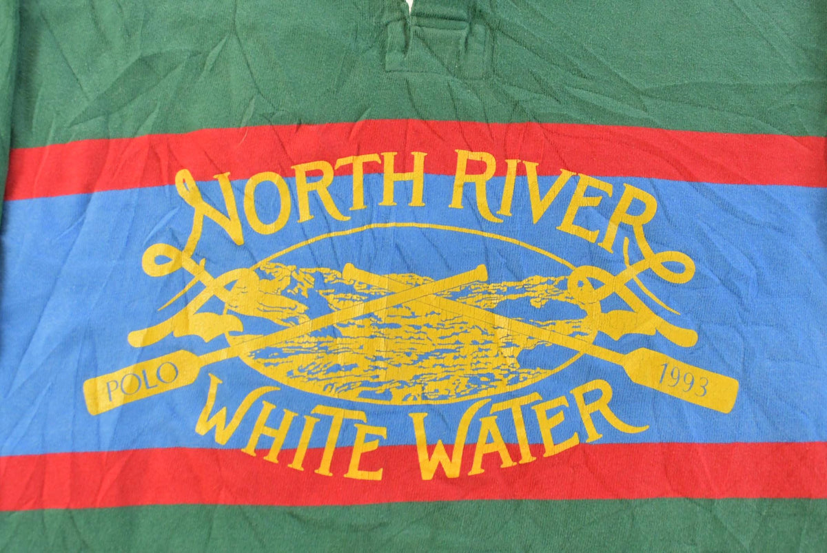Vintage 1992 Polo Ralph Lauren North River White Water Rafting Rugby Shirt Men's L from propervintagecanada