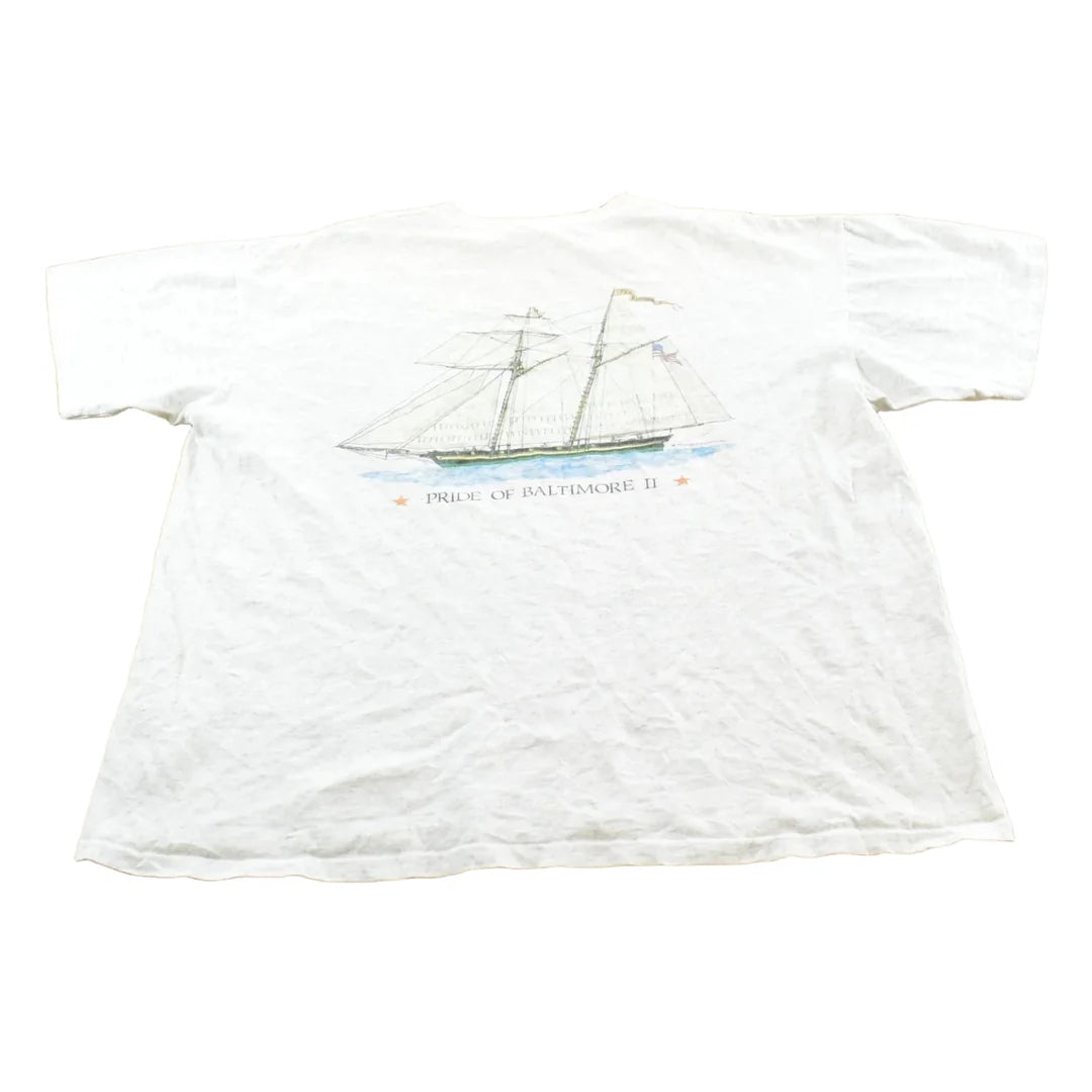 Vintage 1992 Pride of Baltimore II Sailboat T-Shirt Mens L from propervintagecanada