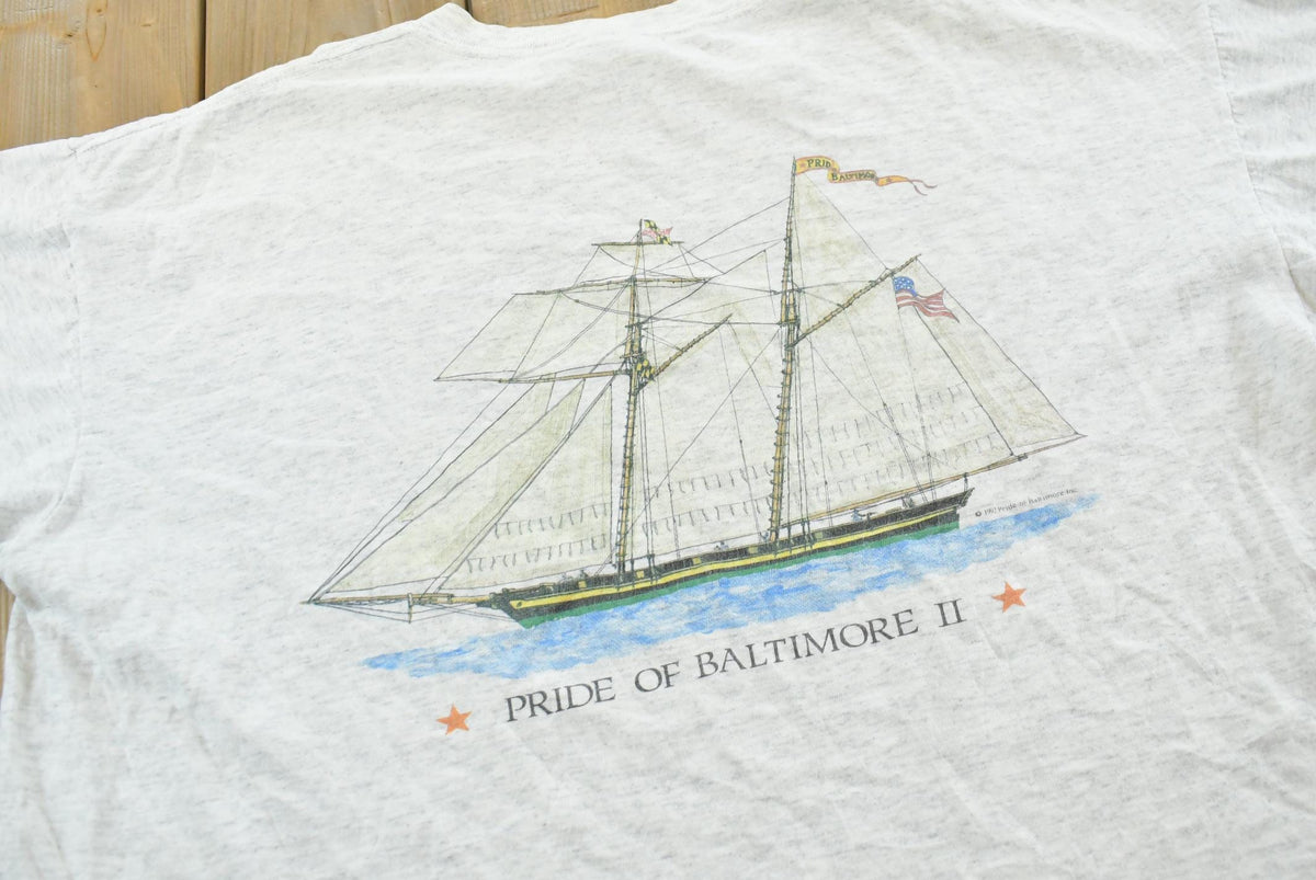 Vintage 1992 Pride of Baltimore II Sailboat T-Shirt Mens L from propervintagecanada