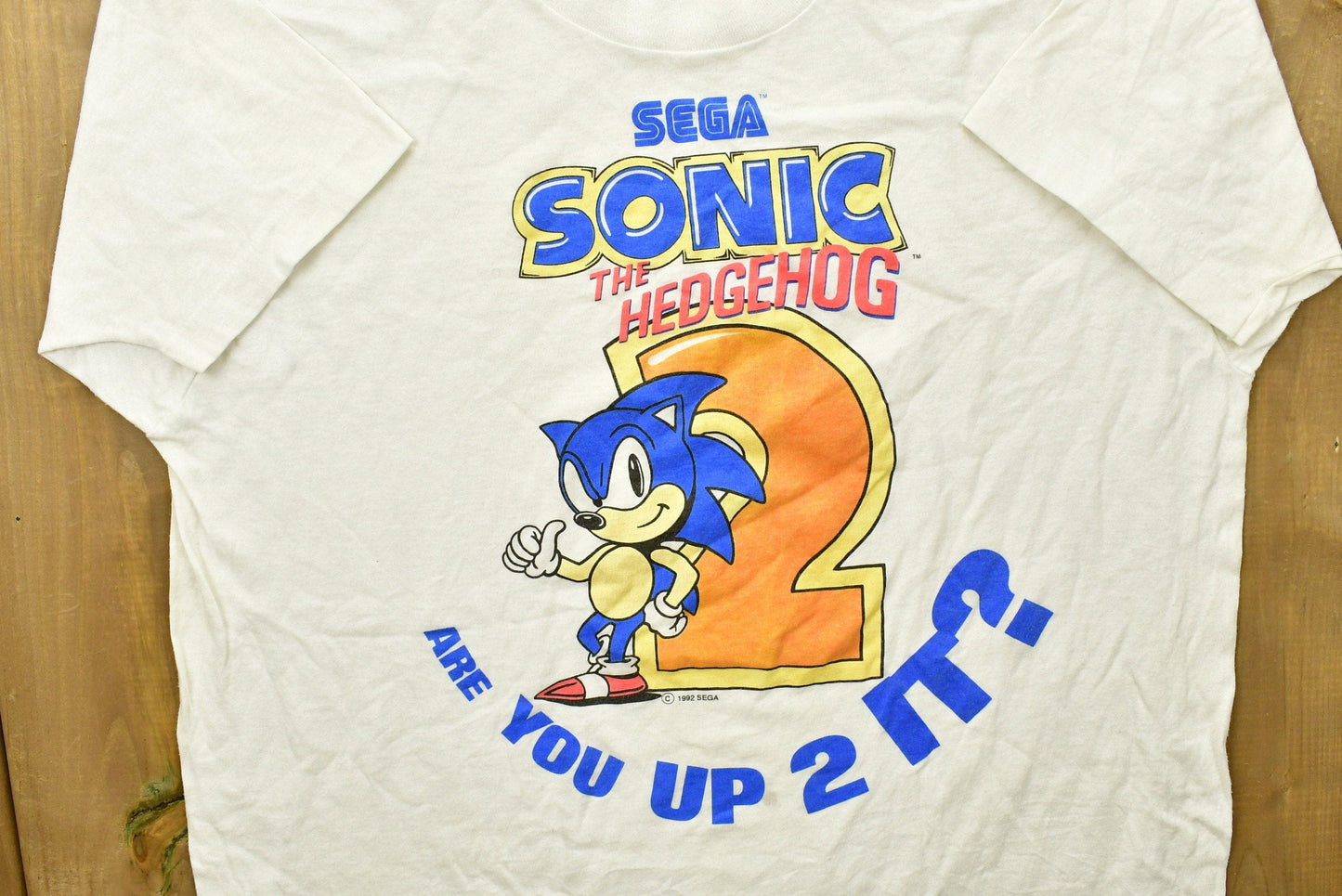 Vintage 1992 Sonic The Hedgehog Sega Promo T-Shirt Men's Medium from propervintagecanada