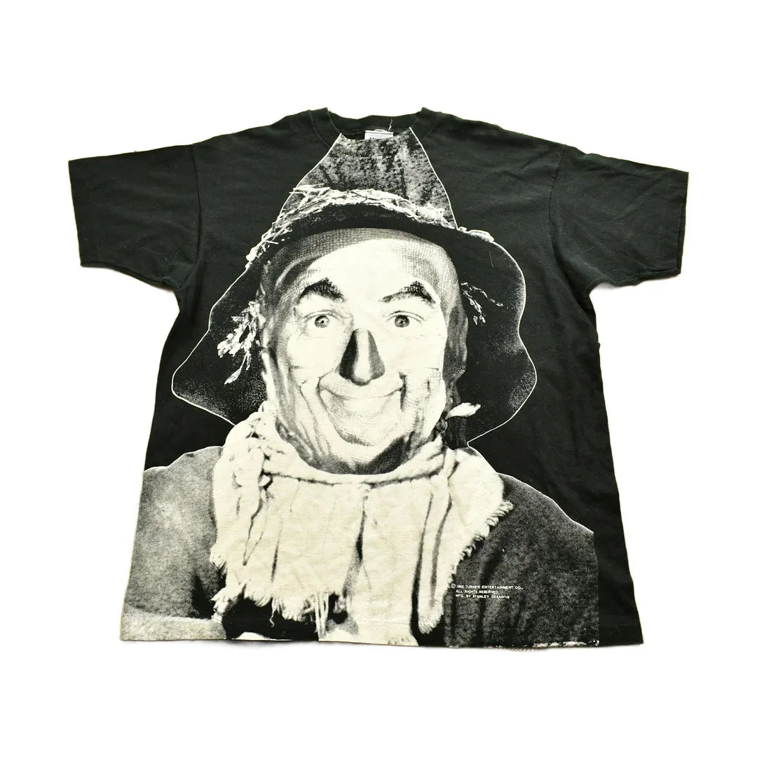 Vintage 1992 The Wizard Of Oz Stanley Desantis Scarecrow All Over Print T-shirt from propervintagecanada