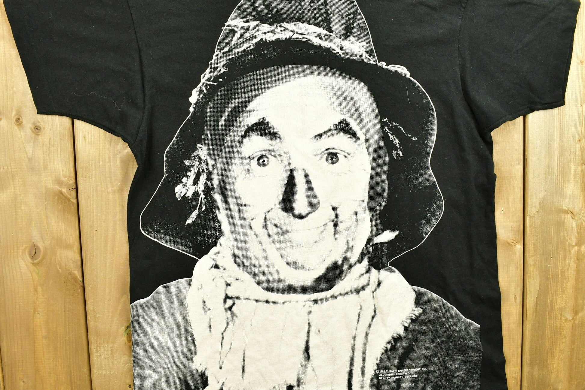 Vintage 1992 The Wizard Of Oz Stanley Desantis Scarecrow All Over Print T-shirt from propervintagecanada