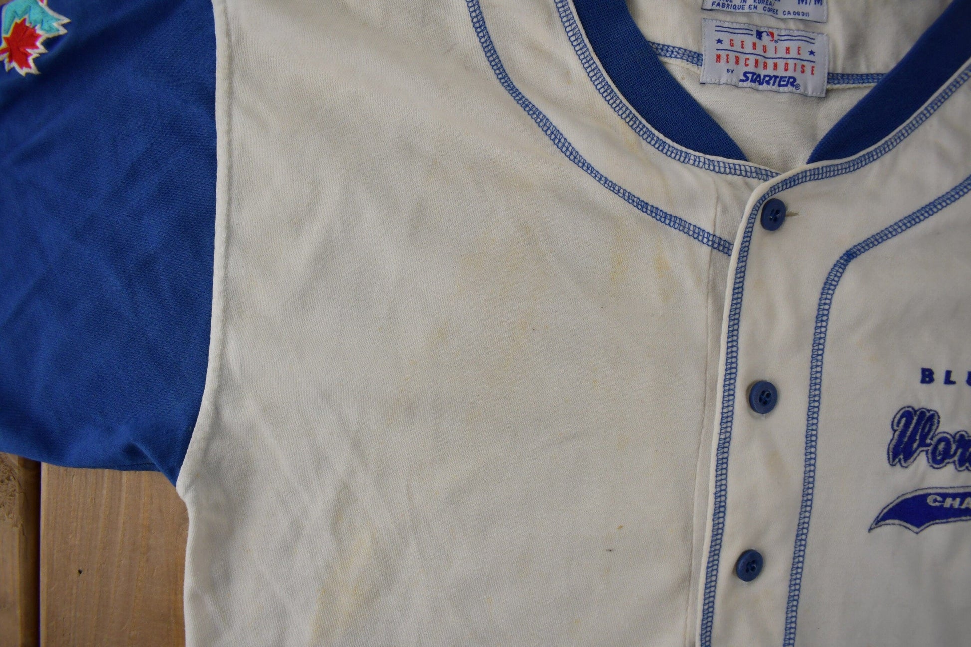 Vintage 1992 Toronto Blue Jays MLB World Series Champions Starter Jersey Size M from propervintagecanada