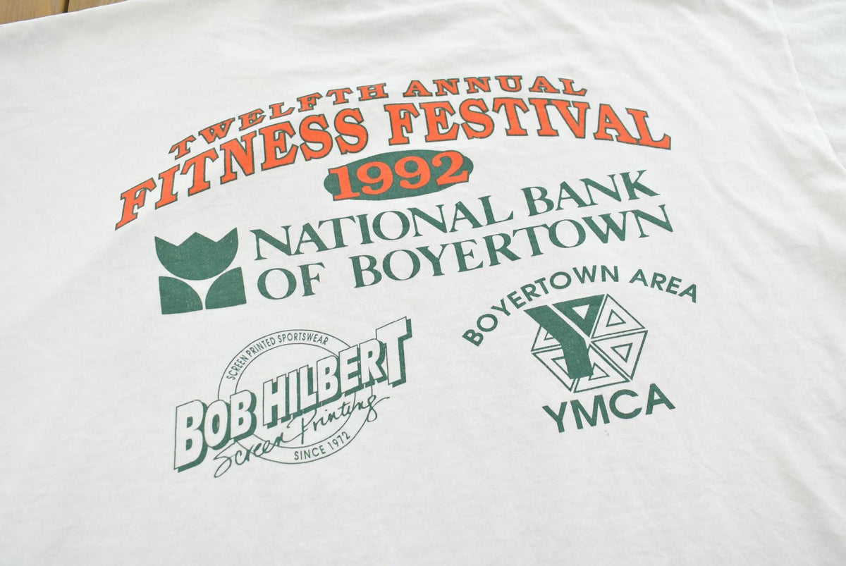 Vintage 1992 YMCA Boyertown Tulip Race Triathalon T-Shirt Mens S Men's XL from propervintagecanada