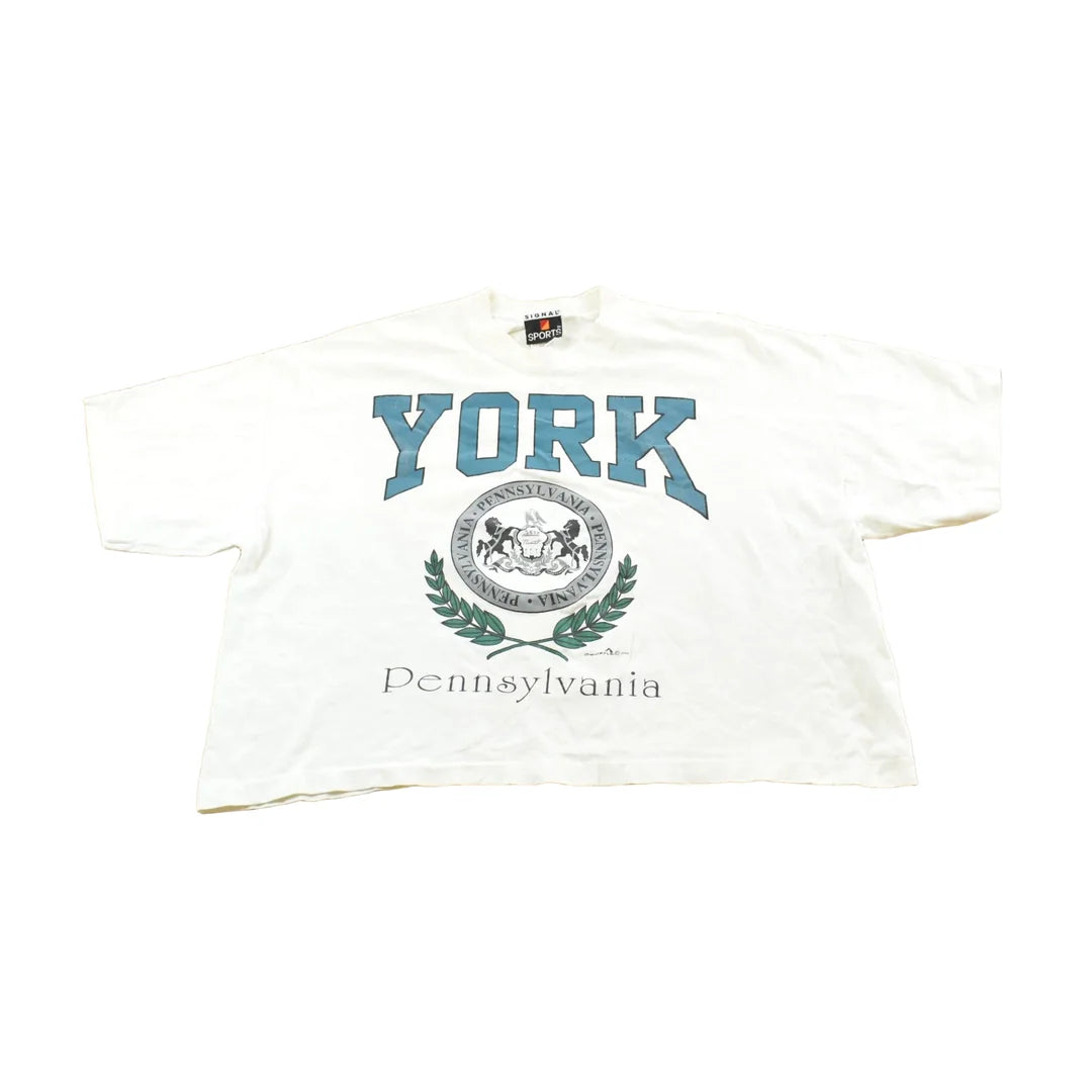 Vintage 1992 York Pennsylvania Souvenir Cropped T-Shirt Men's L from propervintagecanada