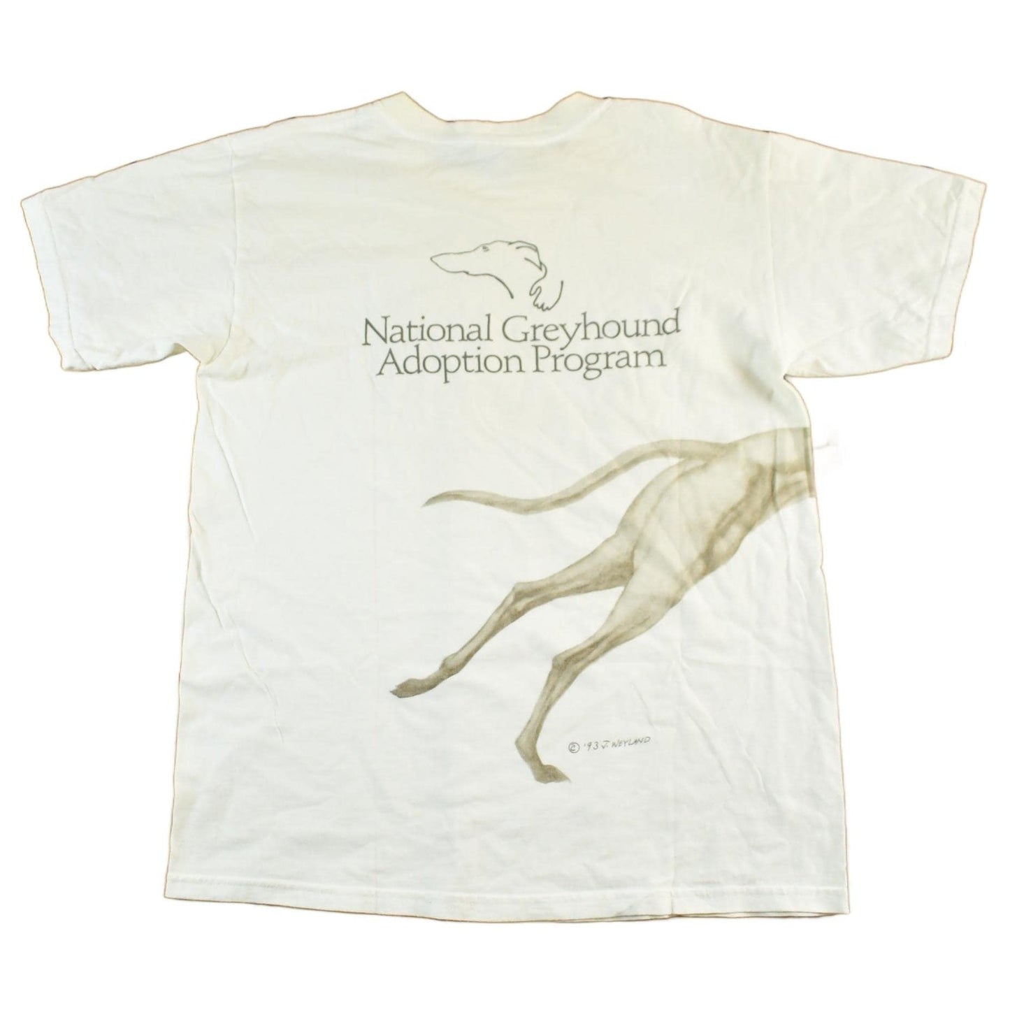 Vintage 1993 Adopt A Greyhound Graphic T-Shirt Men's Medium from propervintagecanada