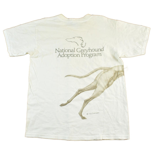 Vintage 1993 Adopt A Greyhound Graphic T-Shirt Men's Medium from propervintagecanada