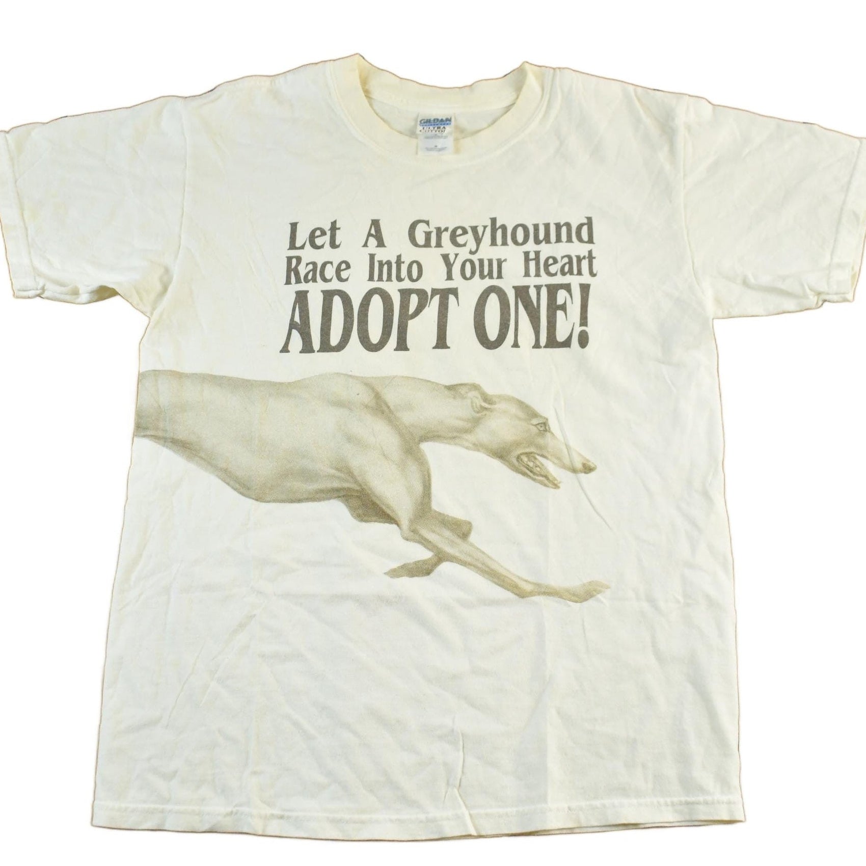 Vintage 1993 Adopt A Greyhound Graphic T-Shirt Men's Medium from propervintagecanada