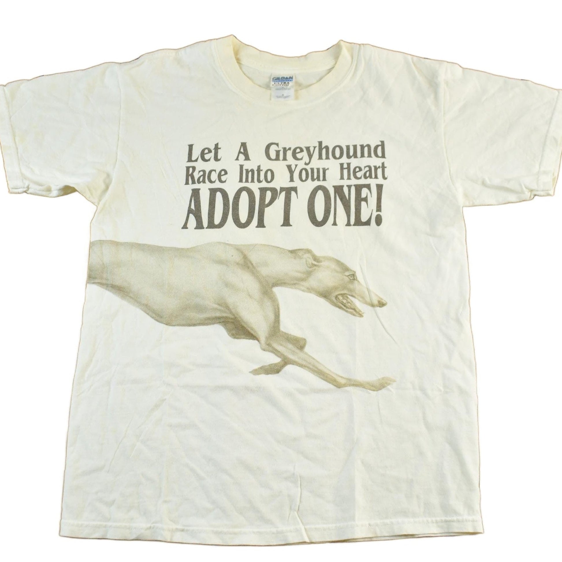 Vintage 1993 Adopt A Greyhound Graphic T-Shirt Men's Medium from propervintagecanada