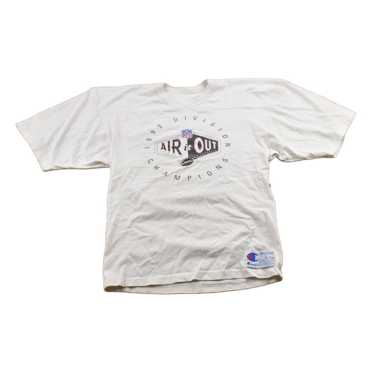 Vintage 1993 Air It Out NFL Flag Football Champions Crewneck Short Sleeve Sweatshirt Men's Medium from propervintagecanada