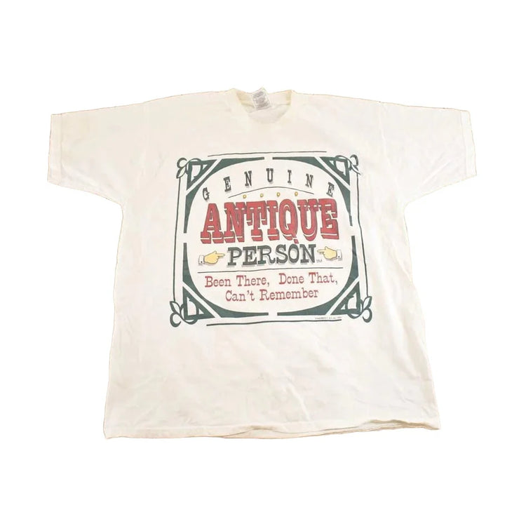 Vintage 1993 Antique Person Souvenir Travel T-Shirt Mens L from propervintagecanada