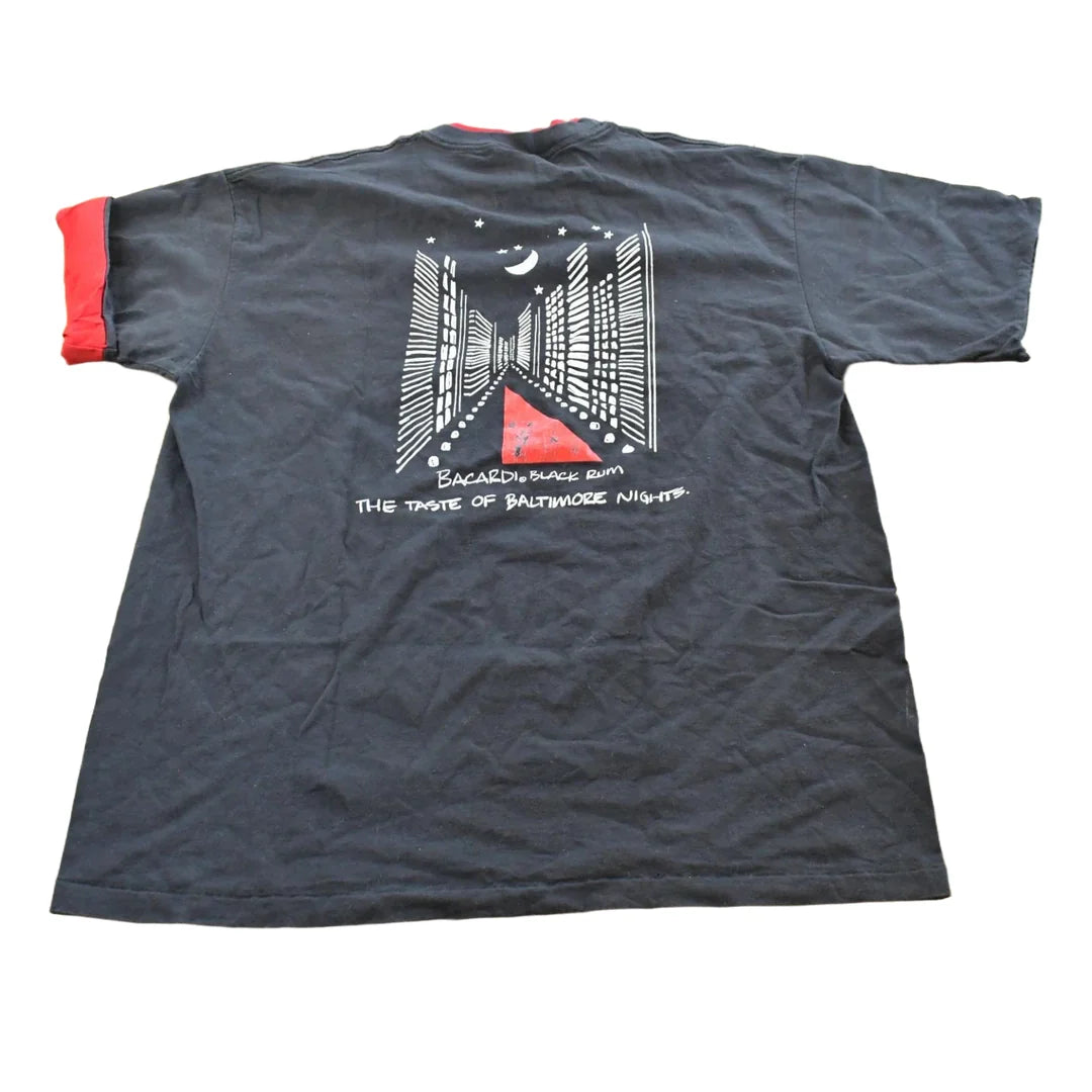 Vintage 1993 Bacardi Black Rum Baltimore Promo Single Stitch T-Shirt Mens XL from propervintagecanada