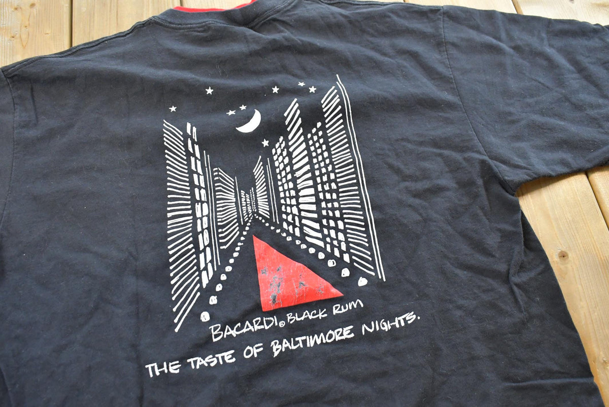 Vintage 1993 Bacardi Black Rum Baltimore Promo Single Stitch T-Shirt Mens XL from propervintagecanada