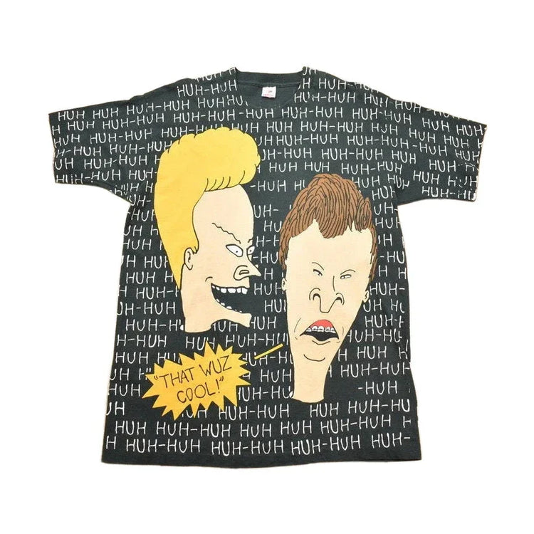 Vintage 1993 Beavis And Butthead MTV All Over Print T-Shirt from propervintagecanada