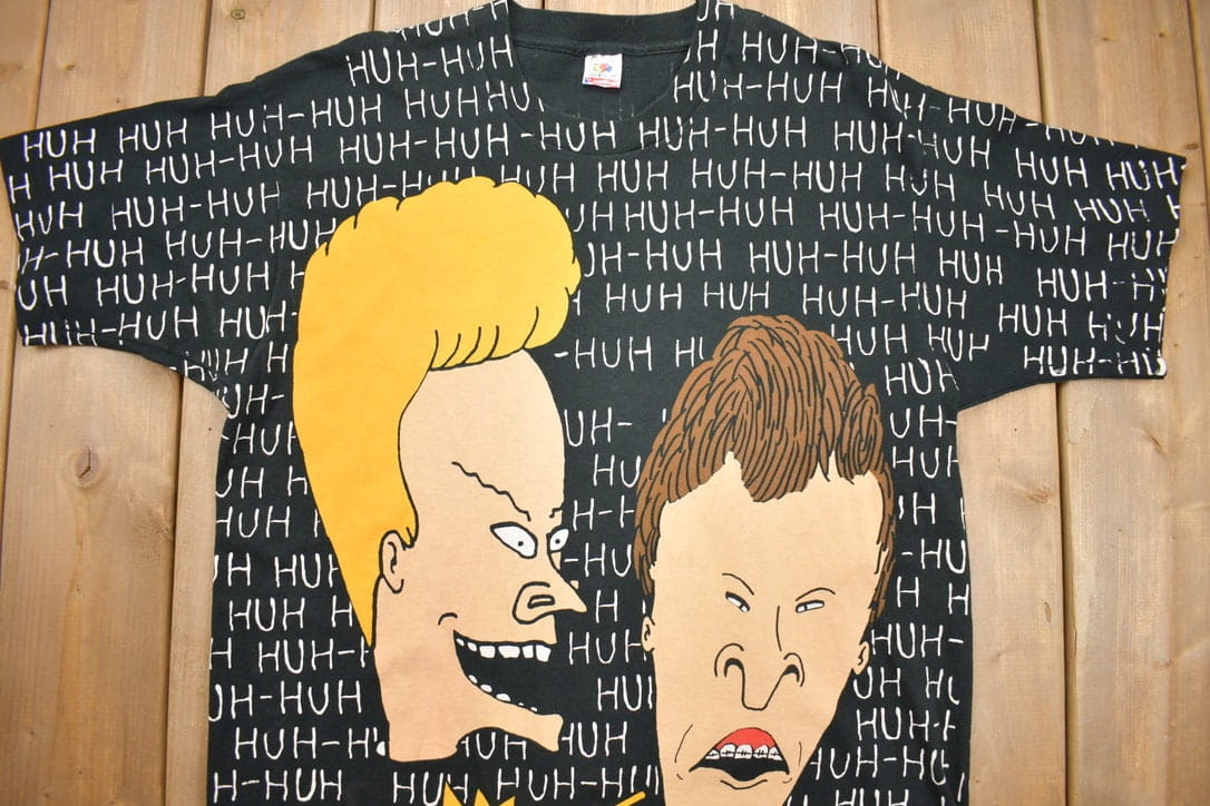 Vintage 1993 Beavis And Butthead MTV All Over Print T-Shirt from propervintagecanada