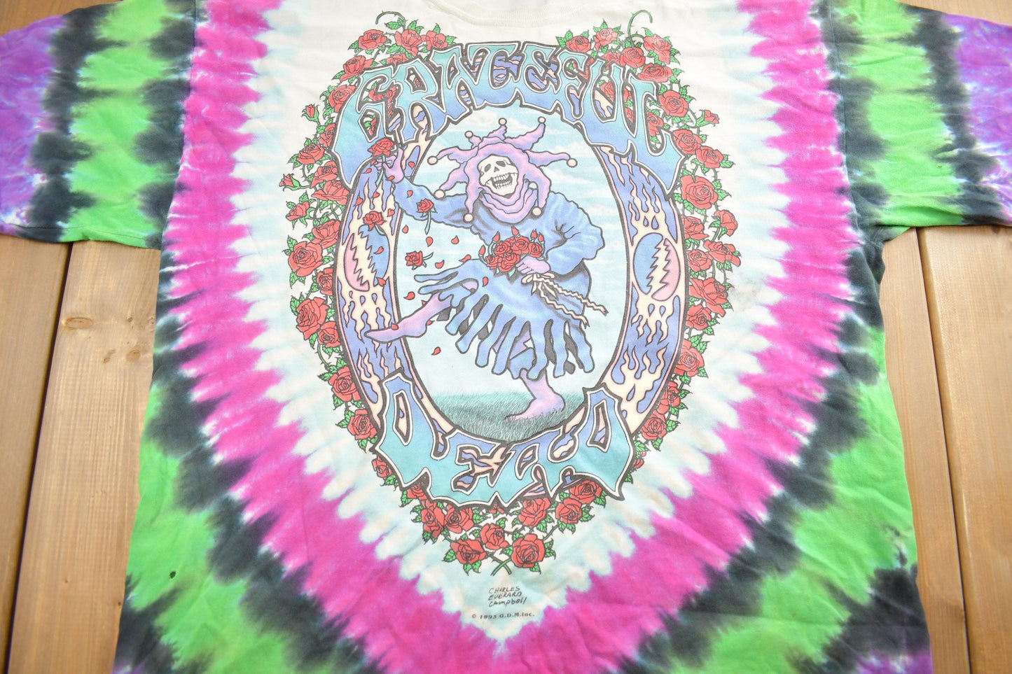 Vintage 1993 Grateful Dead All Over Print Tie Dye T-shirt Made In USA from propervintagecanada