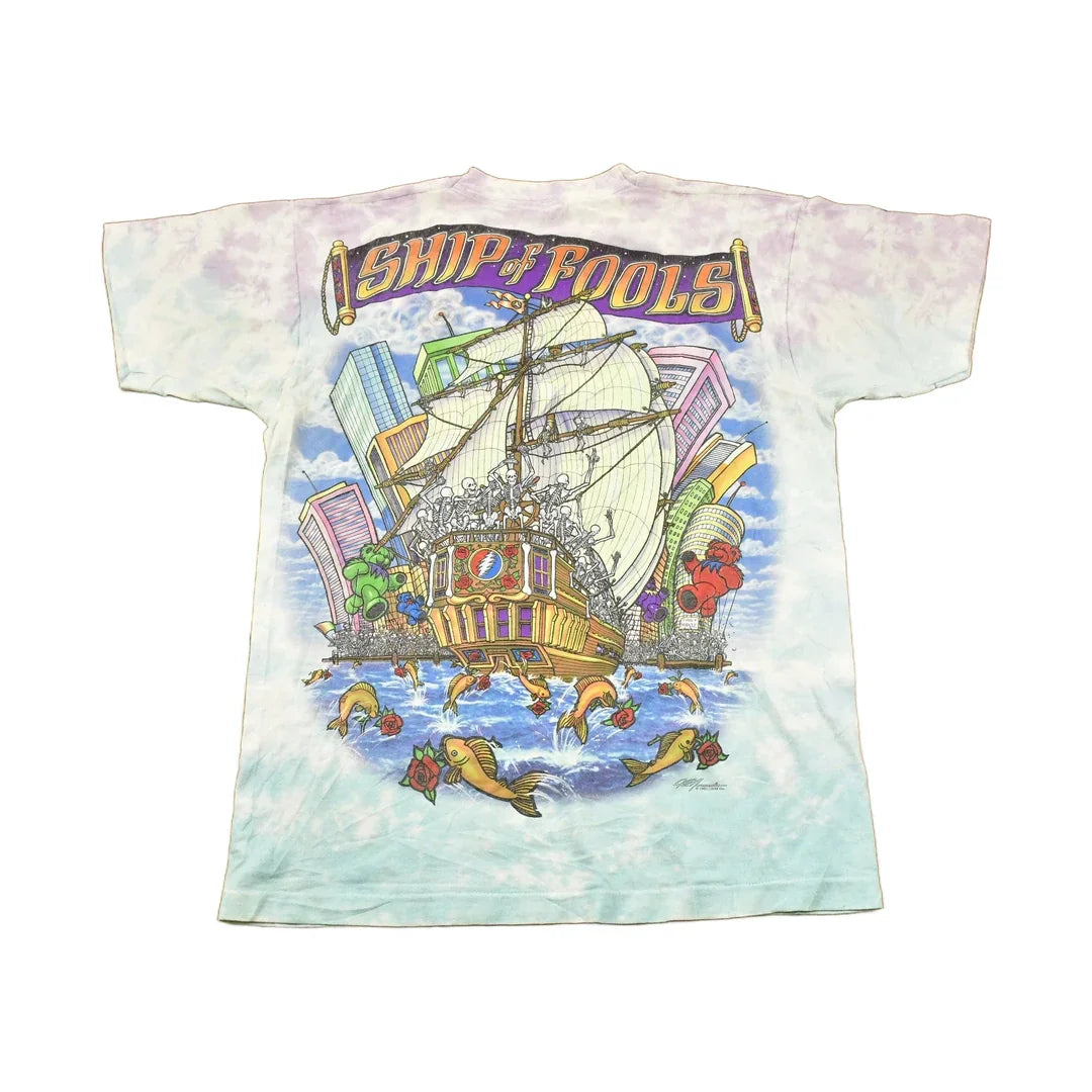 Vintage 1993 Grateful Dead Ship Of Fools All Over Print Pirate T-shirt Men's Large from propervintagecanada