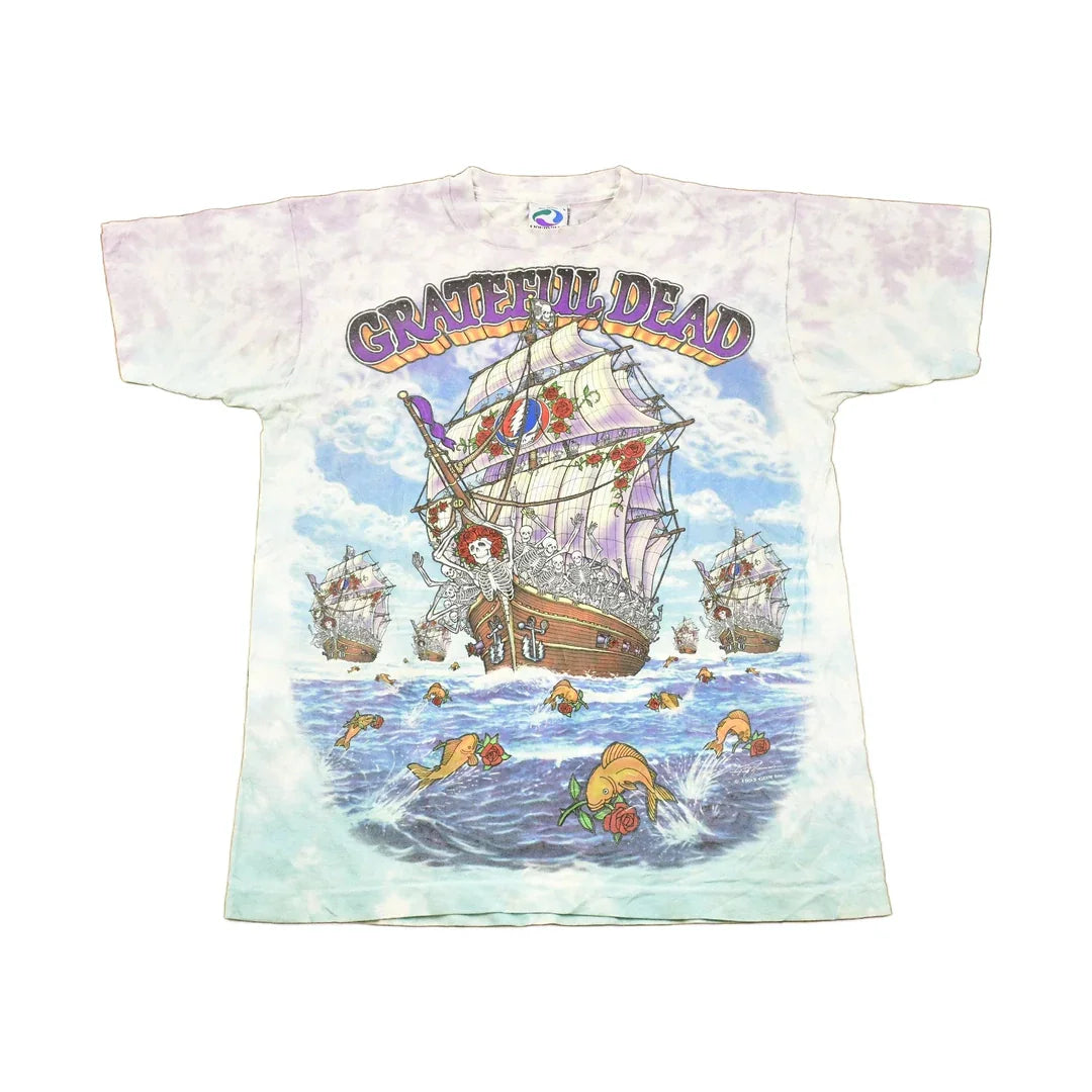 Vintage 1993 Grateful Dead Ship Of Fools All Over Print Pirate T-shirt Men's Large from propervintagecanada