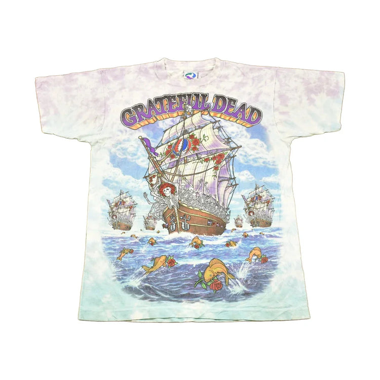 Vintage 1993 Grateful Dead Ship Of Fools All Over Print Pirate T-shirt Men's Large from propervintagecanada