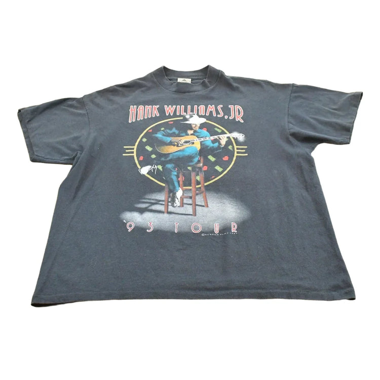 Vintage 1993 Hank Williams Jr Tour Country Music T-Shirt Mens L from propervintagecanada