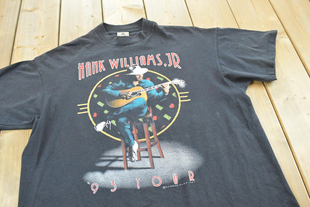 Vintage 1993 Hank Williams Jr Tour Country Music T-Shirt Mens L from propervintagecanada