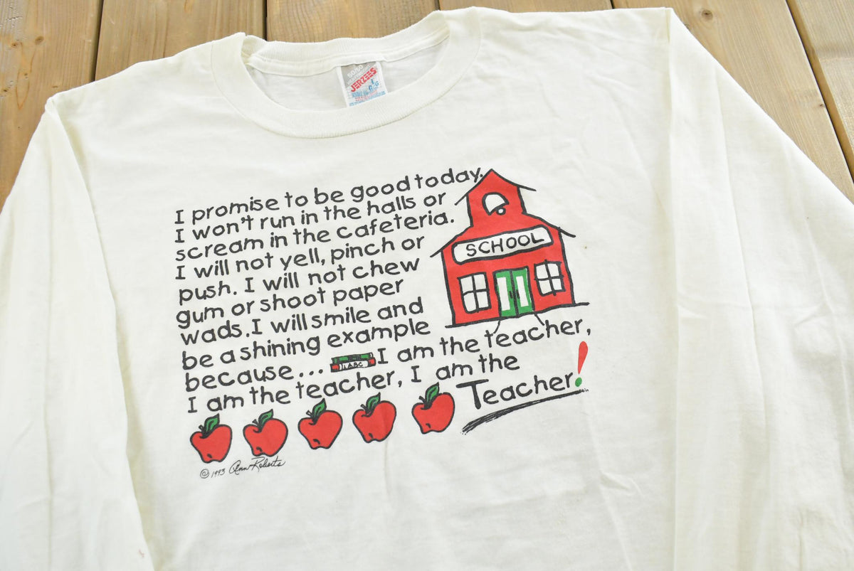 Vintage 1993 I Am The Teacher Souvenir Comedy Long Sleeve T-Shirt Men's L from propervintagecanada