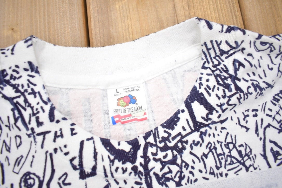 Vintage 1993 Jim Morrison lizard King All Over Print Graphic T Shirt Men's Large from propervintagecanada