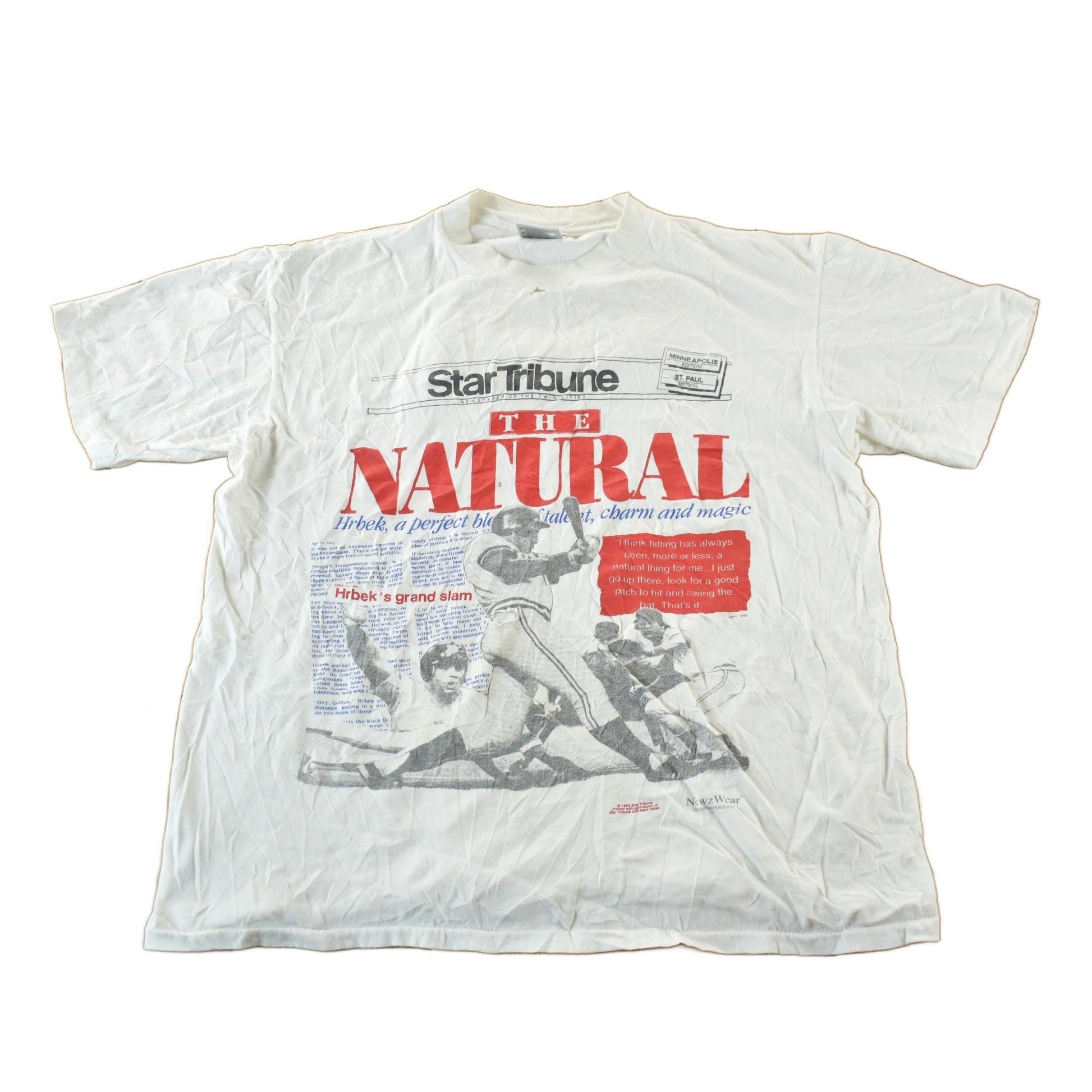Vintage 1993 Kent Hrbek Minnesota Twins MLB Graphic T-Shirt from propervintagecanada