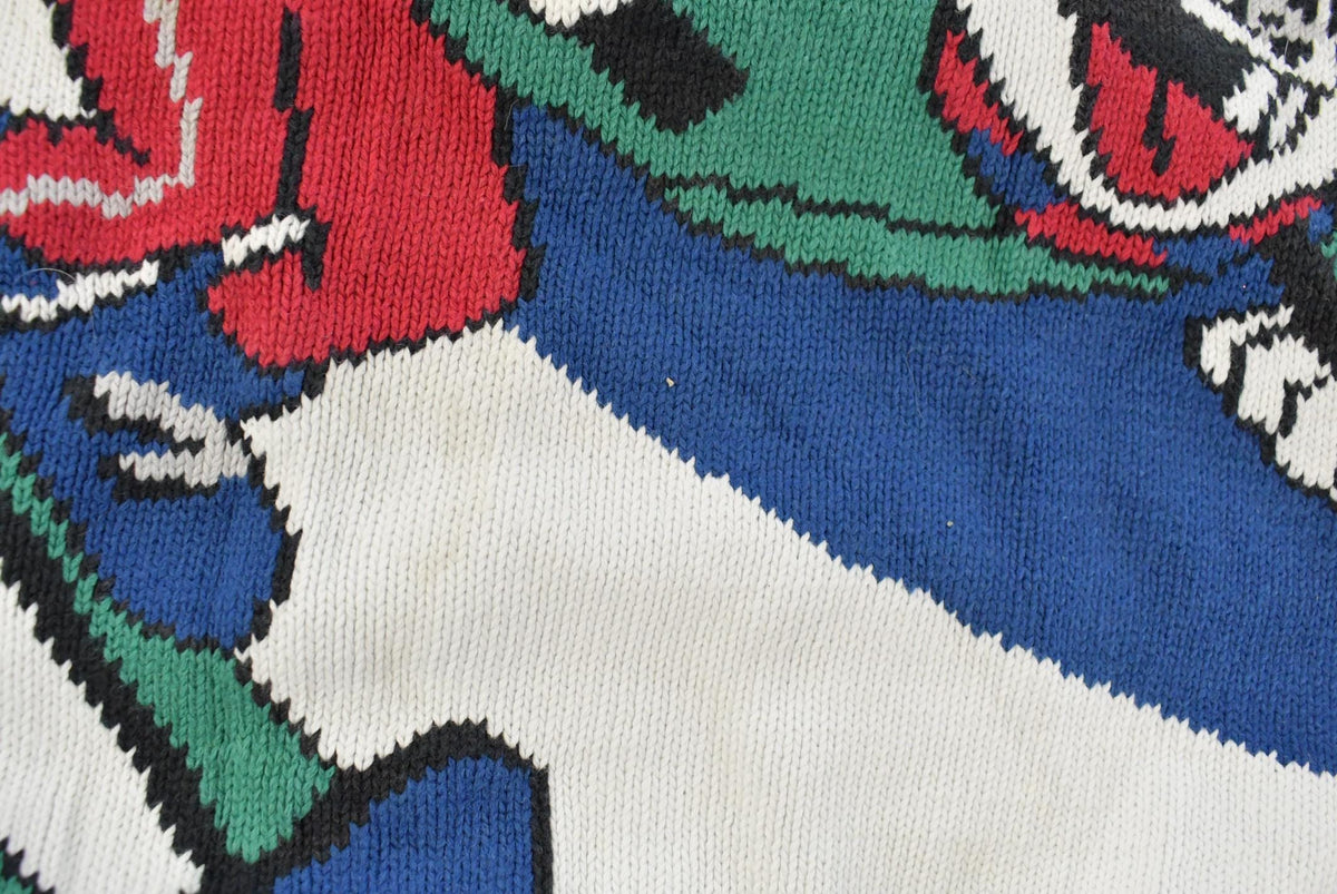 Vintage 1993 Looney Tunes Suicide Skier Knit Crewneck Sweater Men's S-M from propervintagecanada