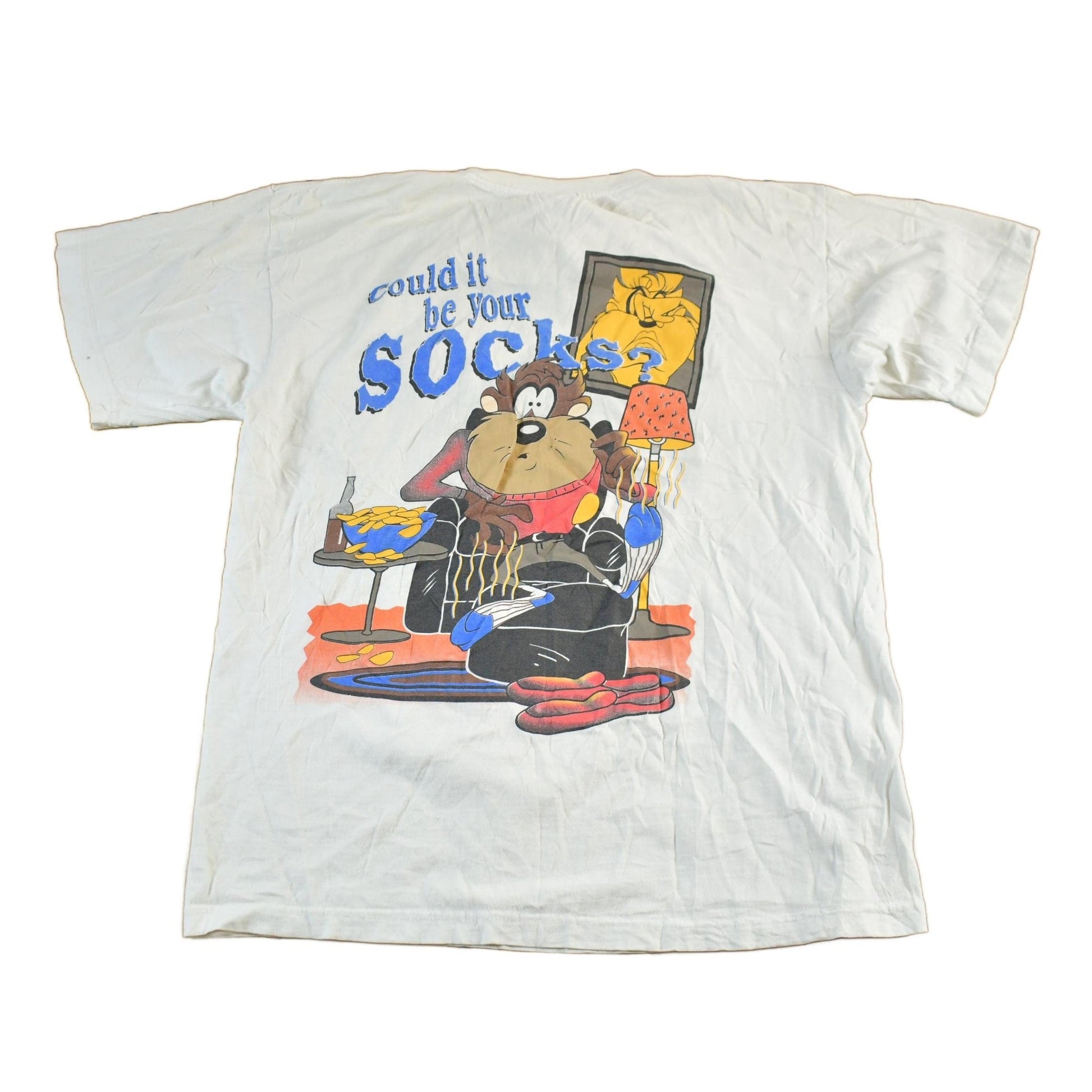 Vintage 1993 Looney Tunes Taz Tasmanian Devil Cartoon T-Shirt Men's Large from propervintagecanada