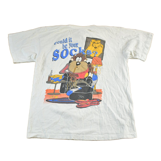 Vintage 1993 Looney Tunes Taz Tasmanian Devil Cartoon T-Shirt Men's Large from propervintagecanada