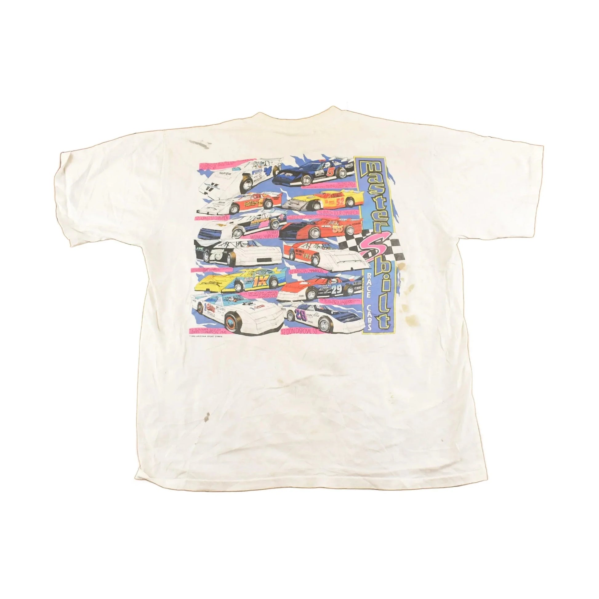 Vintage 1993 Mitch Johnson Thrashed Racing T-Shirt Men's XL from propervintagecanada