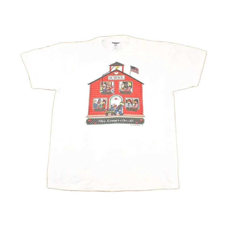 Vintage 1993 School House Souvenir Travel T-Shirt Men's L from propervintagecanada