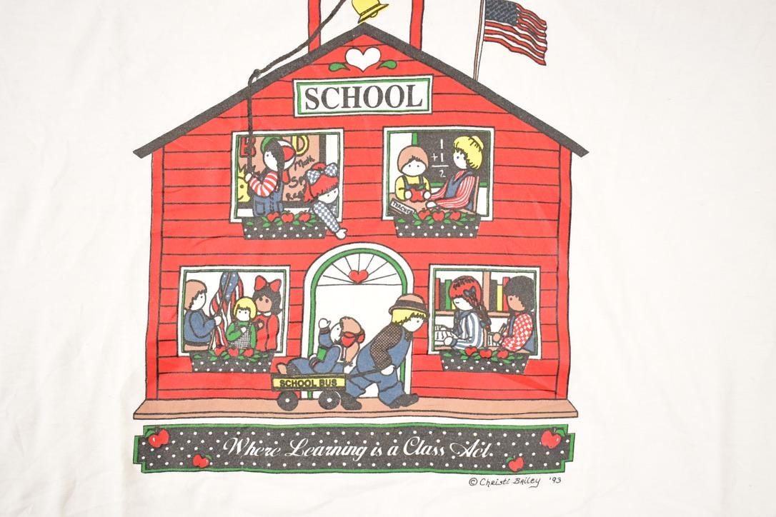 Vintage 1993 School House Souvenir Travel T-Shirt Men's L from propervintagecanada