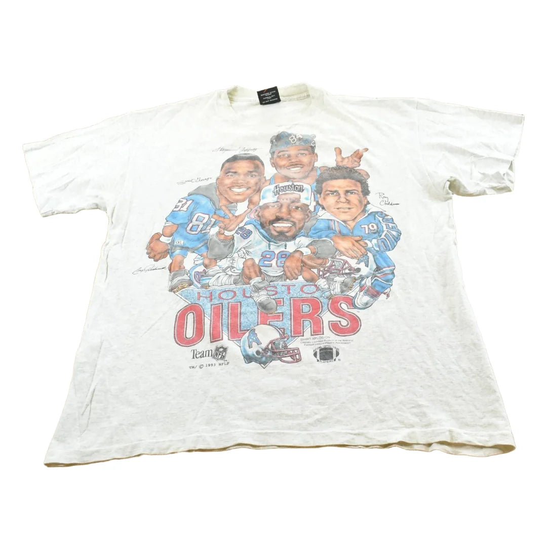 Vintage 1993 Shirt Xplosion Houston Oilers Big Head NFL Football T-Shirt Men's XL from propervintagecanada