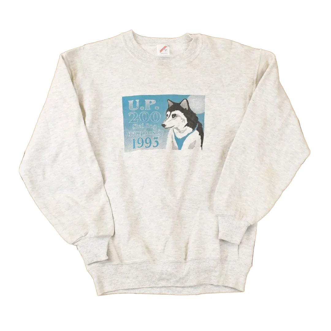 Vintage 1993 Sled Dog Championship Graphic Print Crewneck Sweatshirt Mens L from propervintagecanada