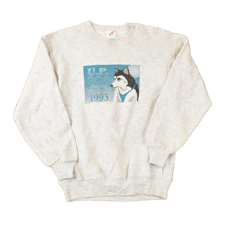Vintage 1993 Sled Dog Championship Graphic Print Crewneck Sweatshirt Mens L from propervintagecanada