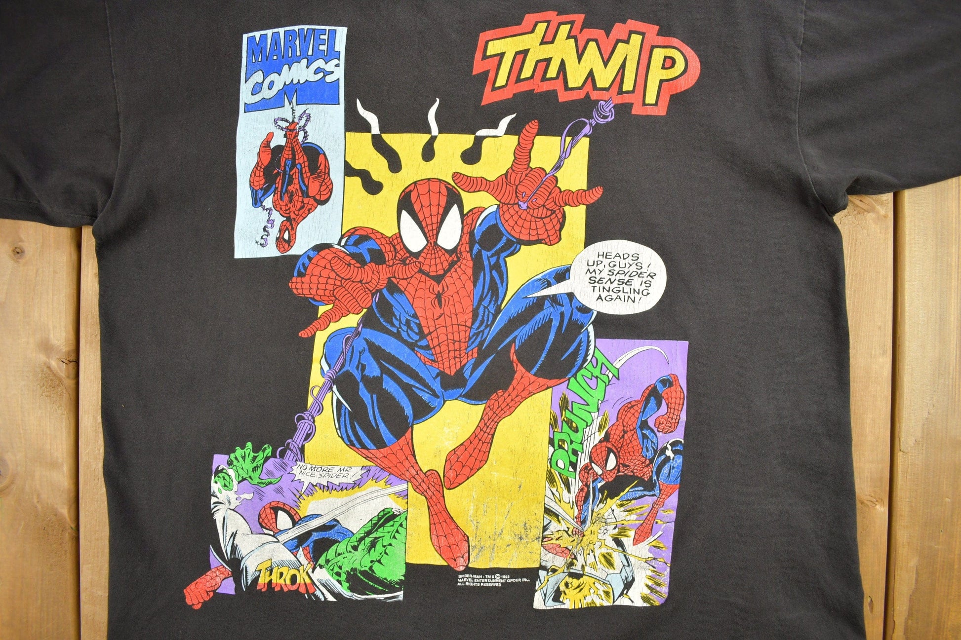 Vintage 1993 Spiderman MARVEL Comics Comicbook Promo T-shirt Men's 2XL from propervintagecanada
