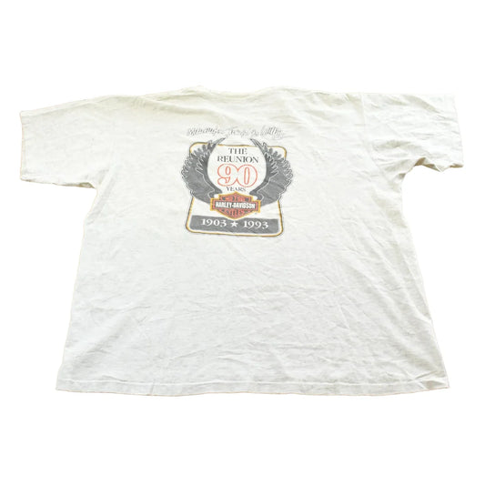 Vintage 1993 The Reunion 90 Years Harley Davidson T-Shirt Mens XL from propervintagecanada