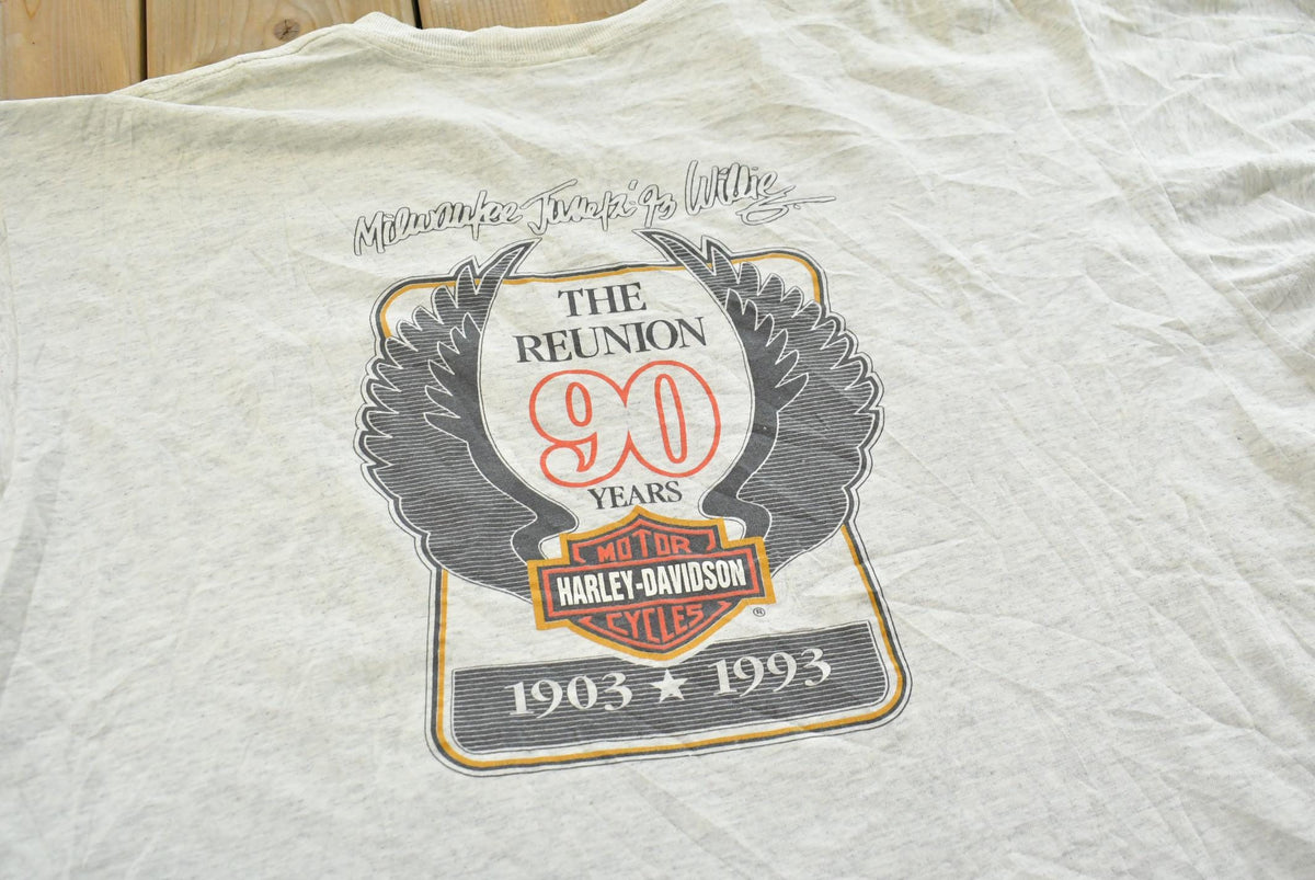 Vintage 1993 The Reunion 90 Years Harley Davidson T-Shirt Mens XL from propervintagecanada