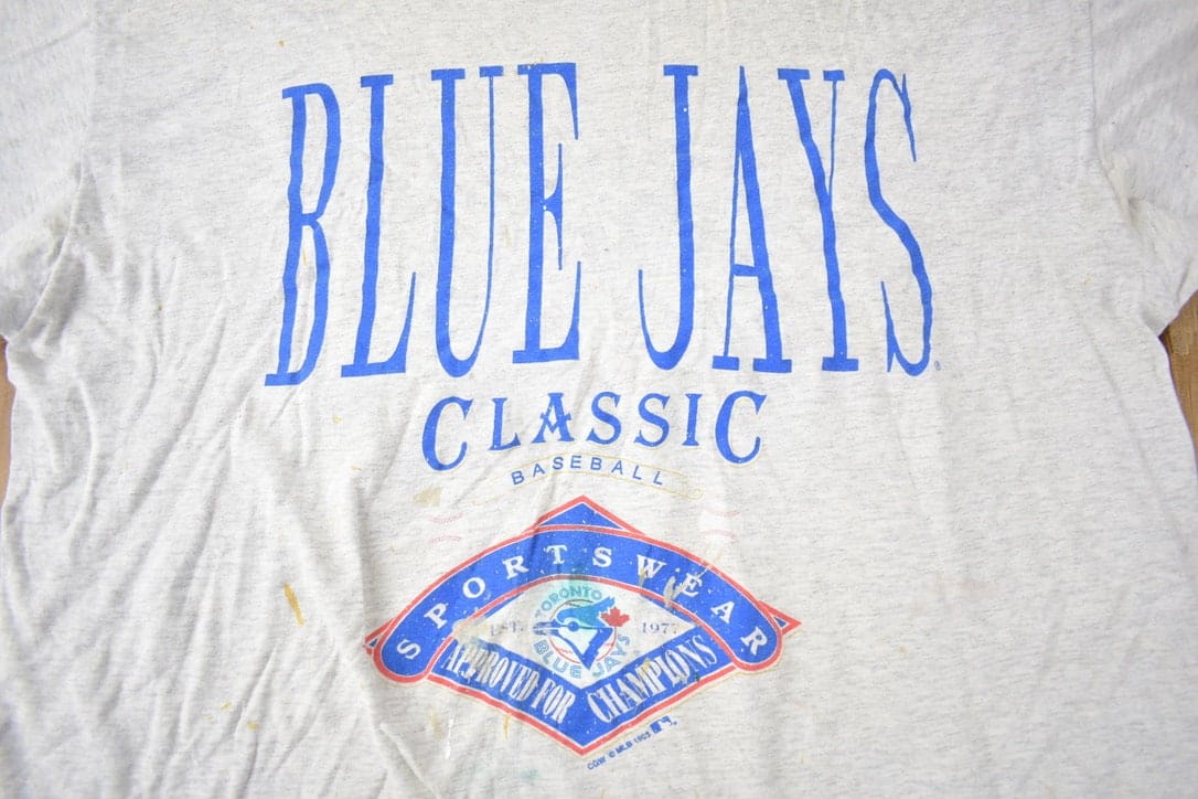 Vintage 1993 Toronto Blue Jays MLB Baseball Graphic T-Shirt Made In USA from propervintagecanada